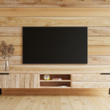 חיפוי עץ לקיר טלויזיה מעוצב