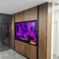 wood cladding designed tv wall