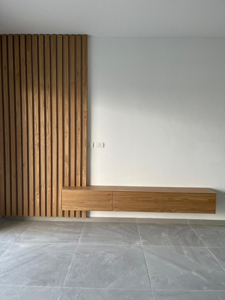 living room wall wood cladding