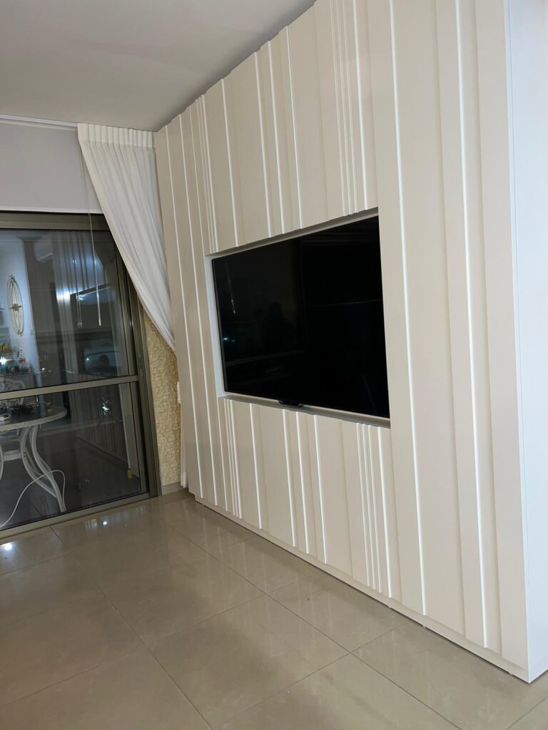wood cladding tv wall white