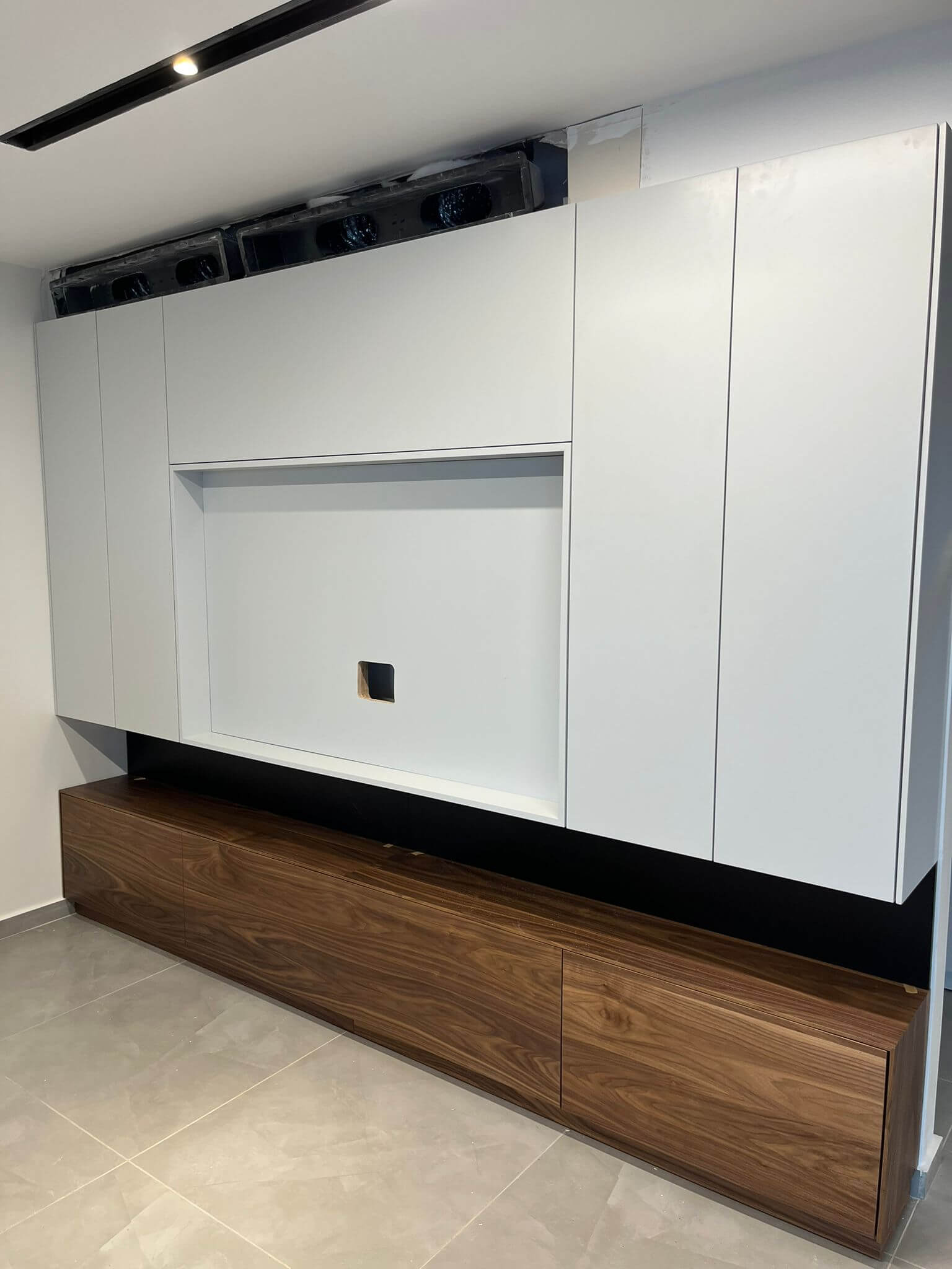 white wood cladding for tv